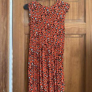 Asos Leopard Print Orange Dress - Size 4